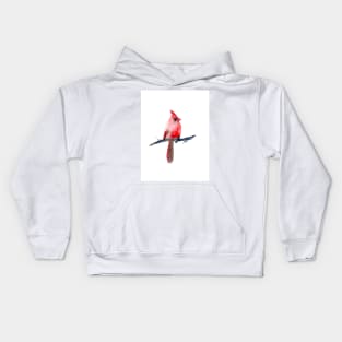 Red Cardinal - Watercolor Art Kids Hoodie